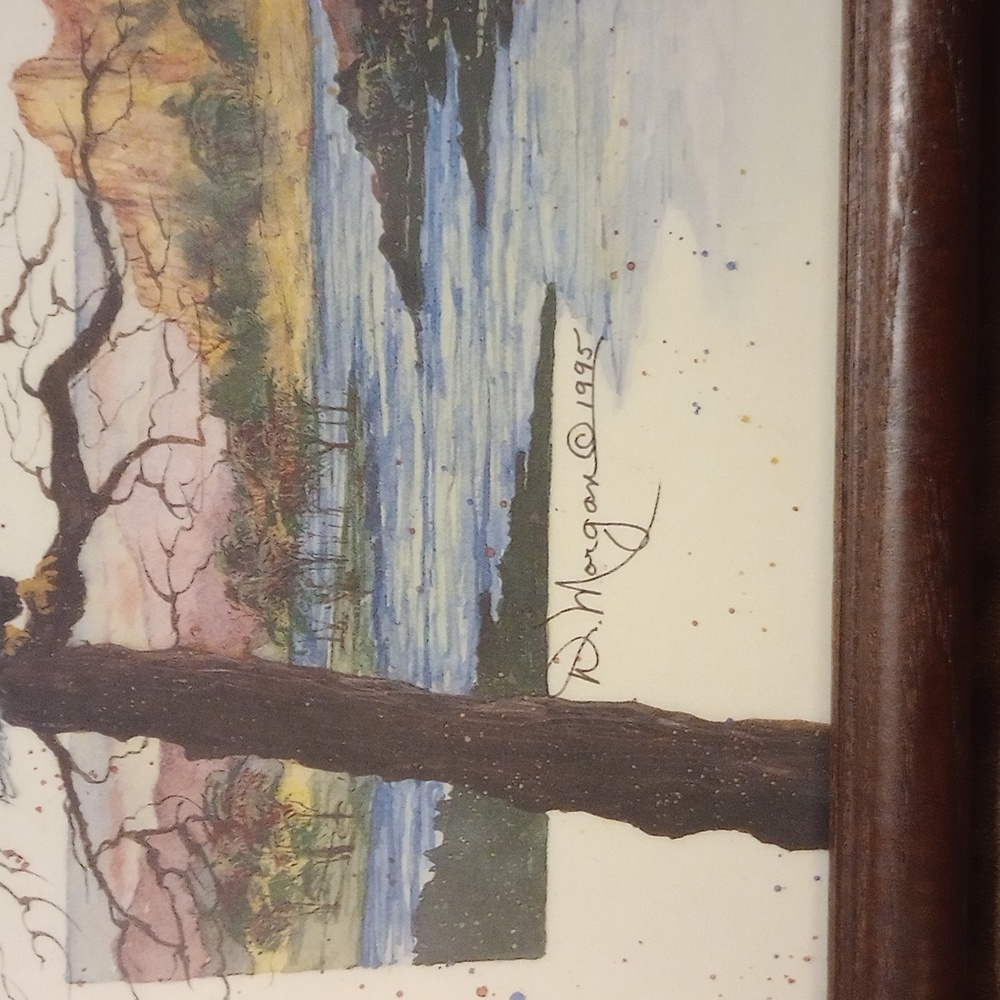 Vintage 1995 framed artwork Colorado scene - Picture 5 of 6